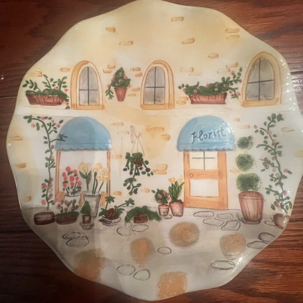 Abella Floral Shoppe Decorative Plate - Multicolor without stand